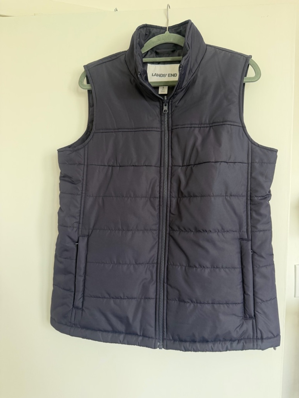 Lands' End Lightweight Quilted Vest in Deep Navy